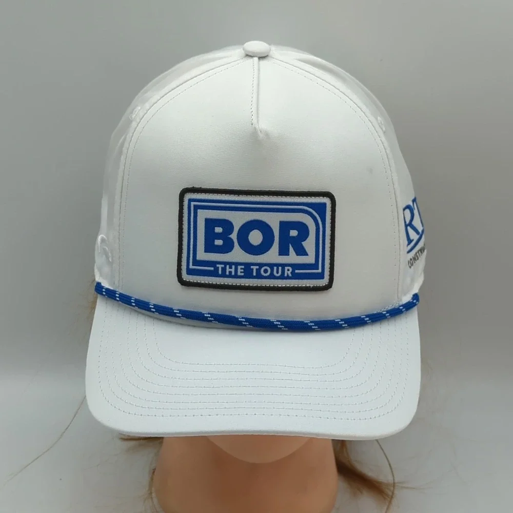 BOR The Tour RT Construction Hat Cap White Rope Snapback Pukka Adjustable